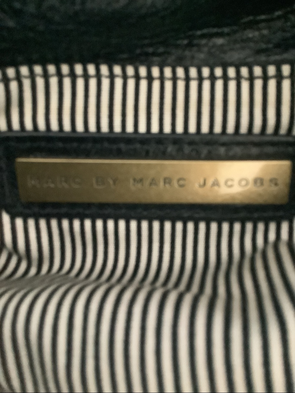 Marc Jacobs Navy Leather Satchel with Gold Hardware - Picture 4 of 4